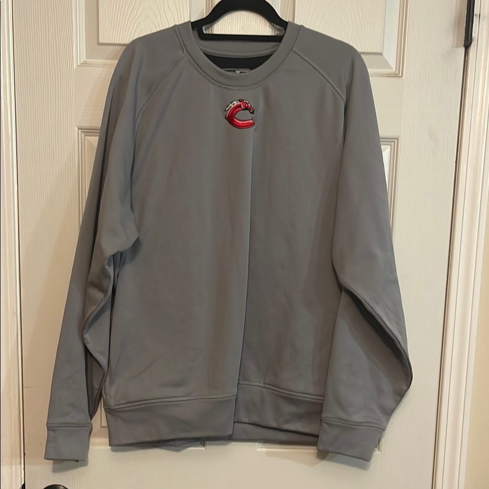 Russell Athletic Chargers Gray Crewneck Sweater with Red Emblem